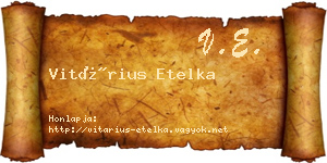 Vitárius Etelka névjegykártya
